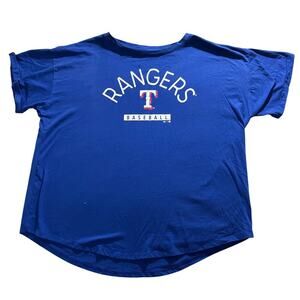 Texas Rangers Women’s XL baseball shirt NWOT hemmed sleeve